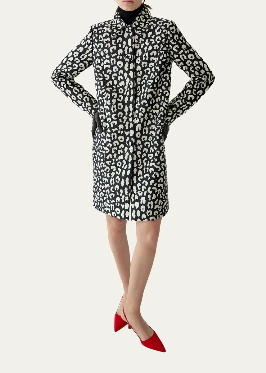 Carolina Herrera Leopard Button-Front Coat | Thumbnail 4 Carolina Herrera Leopard Button-Front Coat | Thumbnail 4