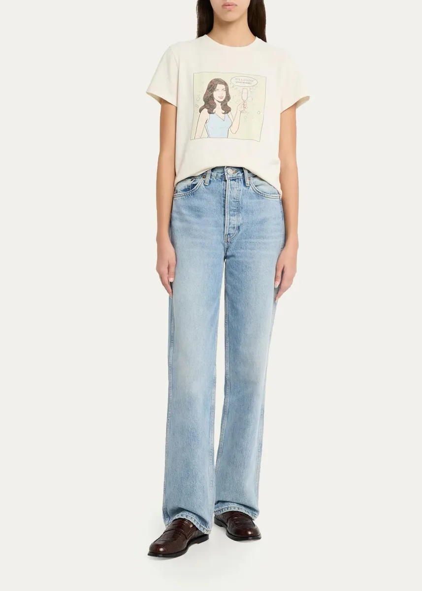RE/DONE 5 O'Clock Graphic-Print Cotton T-Shirt | Thumbnail 2