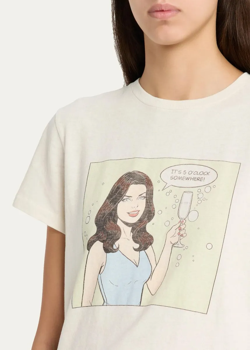 RE/DONE 5 O'Clock Graphic-Print Cotton T-Shirt | Thumbnail 5