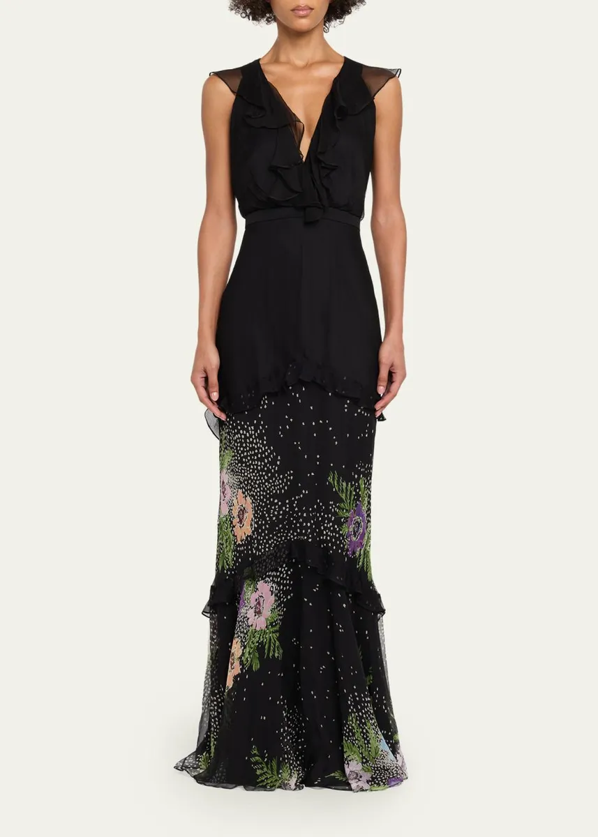 Saloni Rita Tiered Ruffle Cocktail Dress | Thumbnail 2 Saloni Rita Tiered Ruffle Cocktail Dress | Thumbnail 2