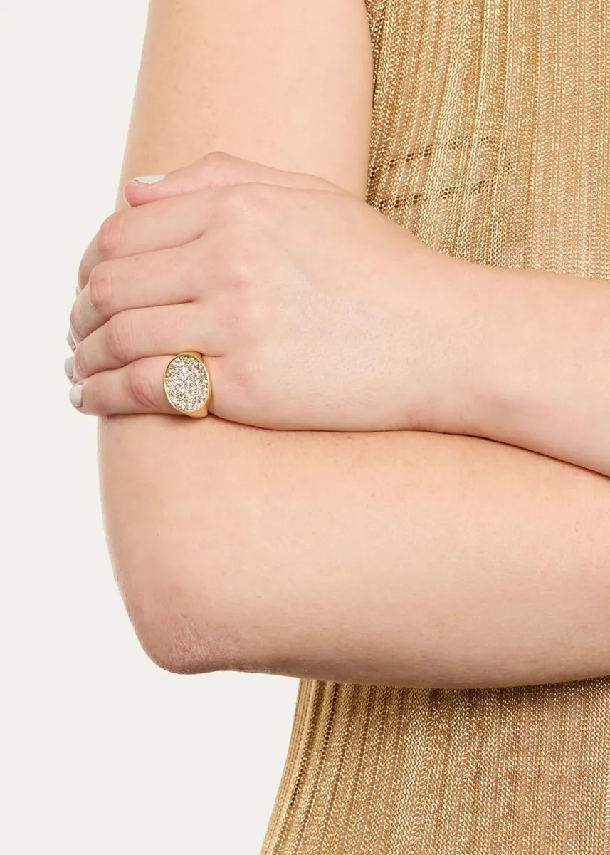 Jamie Wolf 18K Yellow Gold & 1.39 TCW Diamond Oval Signet Ring | Thumbnail 2