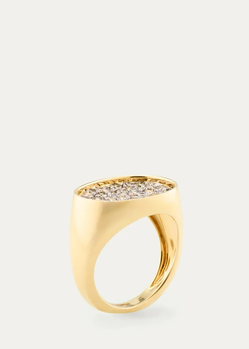Jamie Wolf 18K Yellow Gold & 1.39 TCW Diamond Oval Signet Ring | Thumbnail 3