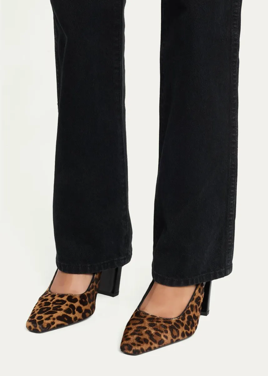 Stuart Weitzman 85mm Stassi Leopard Calf Hair Slingback Pumps | Thumbnail 2