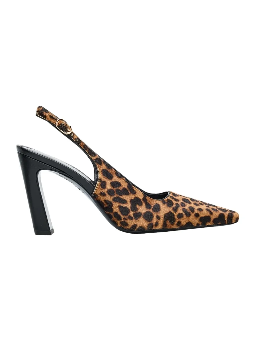 Stuart Weitzman 85mm Stassi Leopard Calf Hair Slingback Pumps