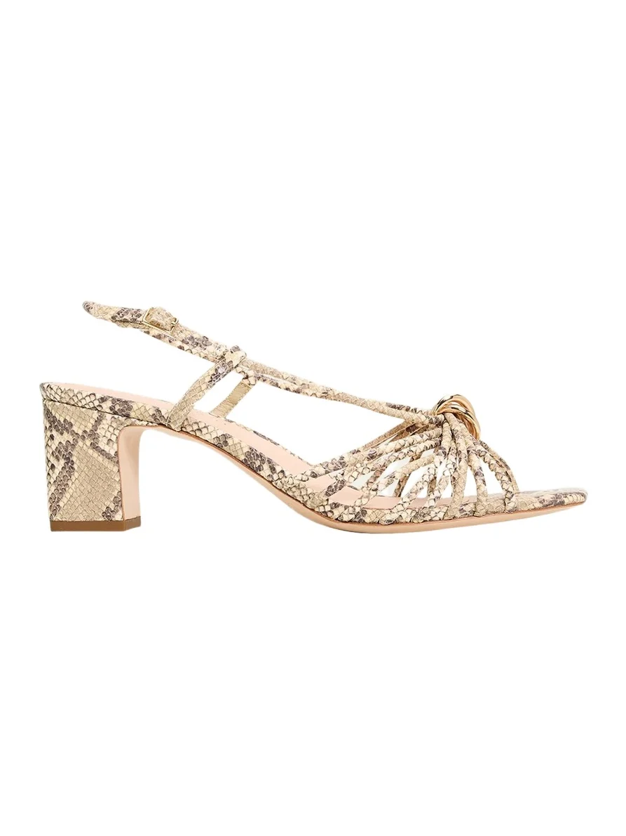 55mm Minna Strappy Snake-Embossed Leather Sandals 55mm Minna Strappy Snake-Embossed Leather Sandals