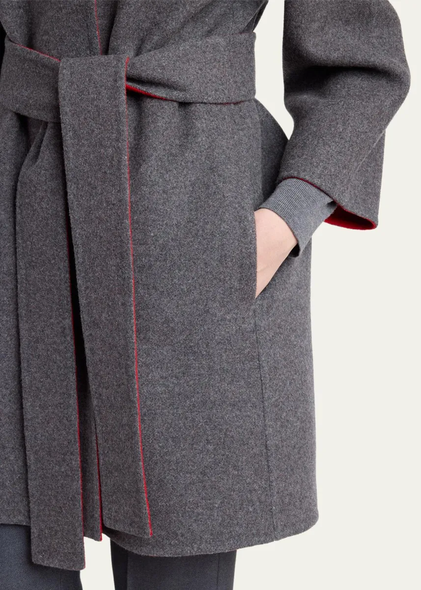 Valentino Garavani Belted Wool-Cashmere Wrap Coat | Thumbnail 5 Valentino Garavani Belted Wool-Cashmere Wrap Coat | Thumbnail 5