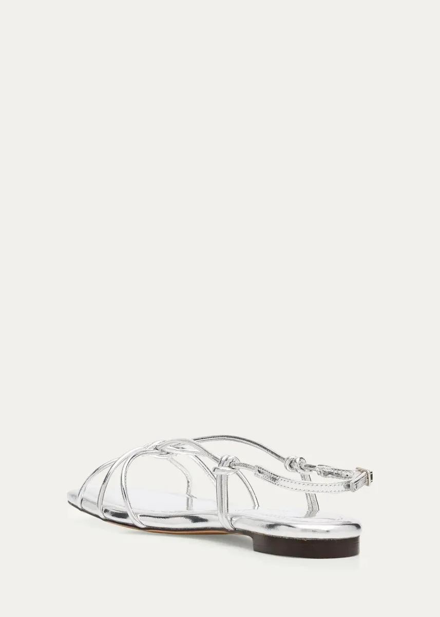 Loeffler Randall Karly Strappy Flat Metallic Leather Sandals | Thumbnail 2 Loeffler Randall Karly Strappy Flat Metallic Leather Sandals | Thumbnail 2