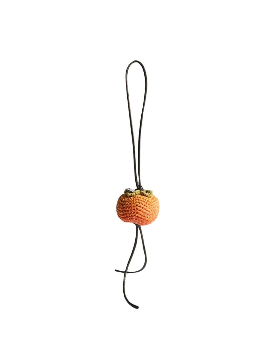 JW Anderson Men's Hand-Crocheted Persimmon Bag Charm | Thumbnail 2 JW Anderson Men's Hand-Crocheted Persimmon Bag Charm | Thumbnail 2