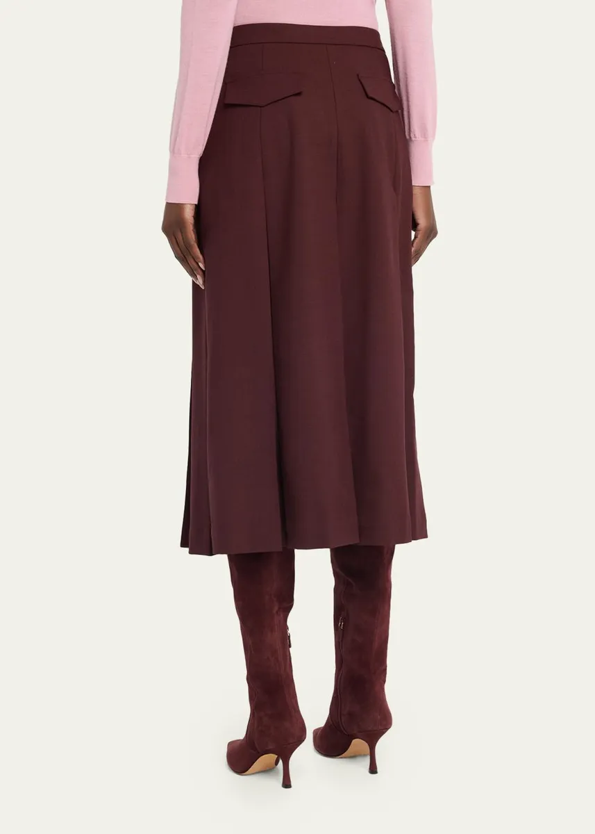 Lafayette 148 New York A-Line Stretch Wool Midi Skirt | Thumbnail 3 Lafayette 148 New York A-Line Stretch Wool Midi Skirt | Thumbnail 3