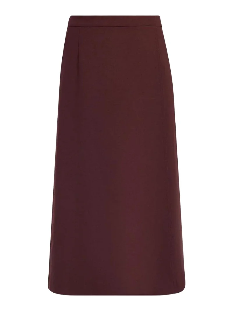 Lafayette 148 New York A-Line Stretch Wool Midi Skirt
