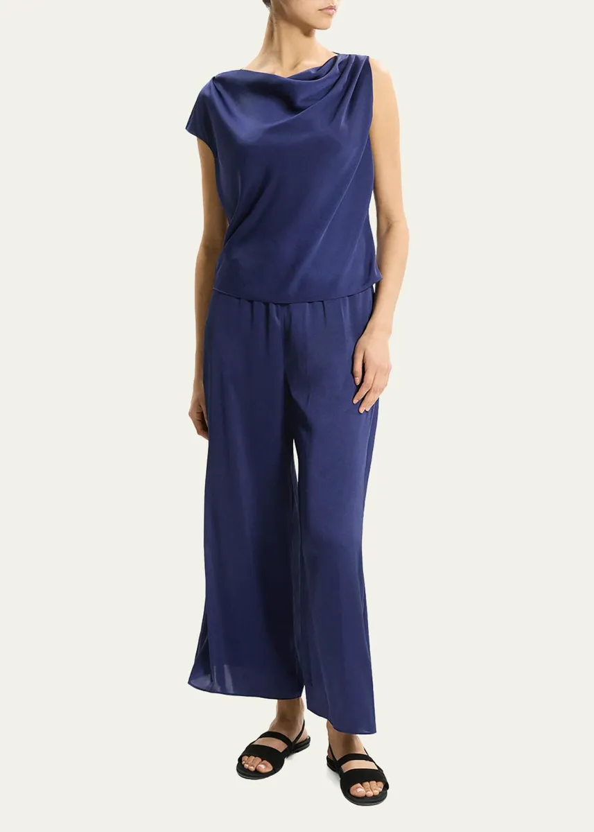 Theory Cowlneck Satin Blouse | Thumbnail 2 Theory Cowlneck Satin Blouse | Thumbnail 2