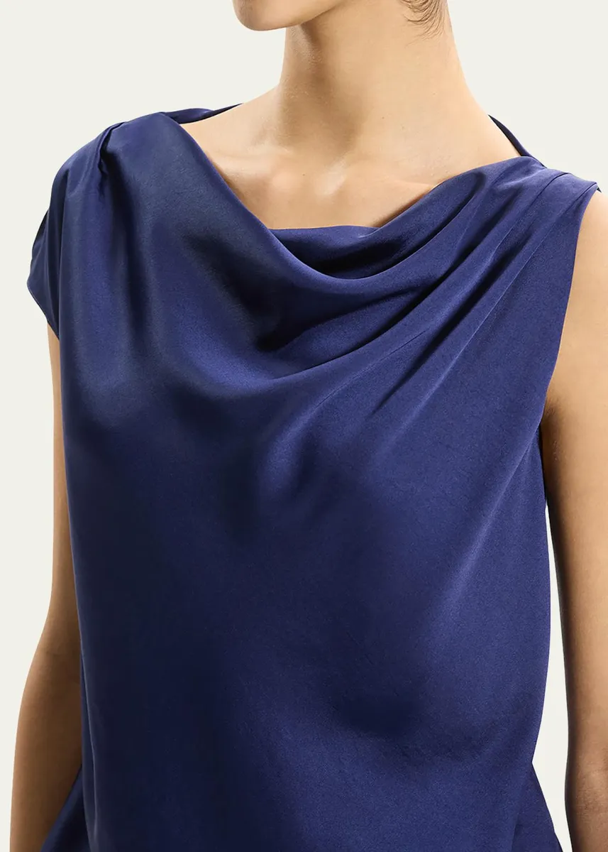 Theory Cowlneck Satin Blouse | Thumbnail 5 Theory Cowlneck Satin Blouse | Thumbnail 5