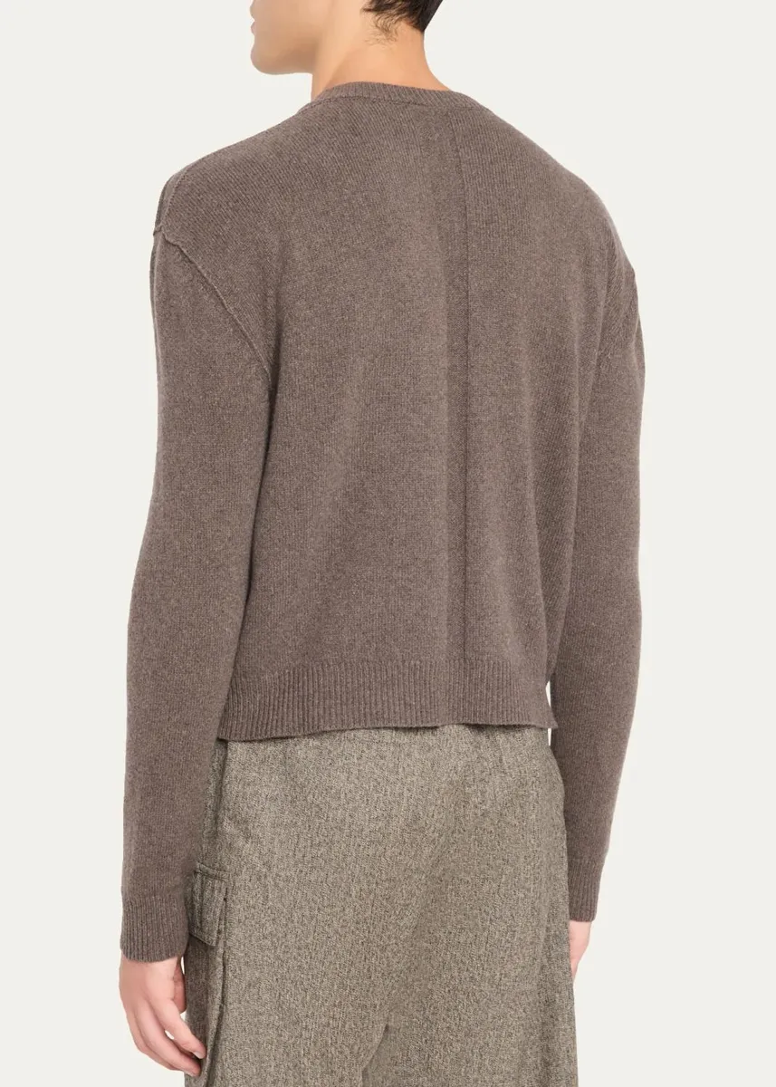 Rick Owens Men's Cashmere and Wool V-Neck Sweater | Thumbnail 3 Rick Owens Men's Cashmere and Wool V-Neck Sweater | Thumbnail 3