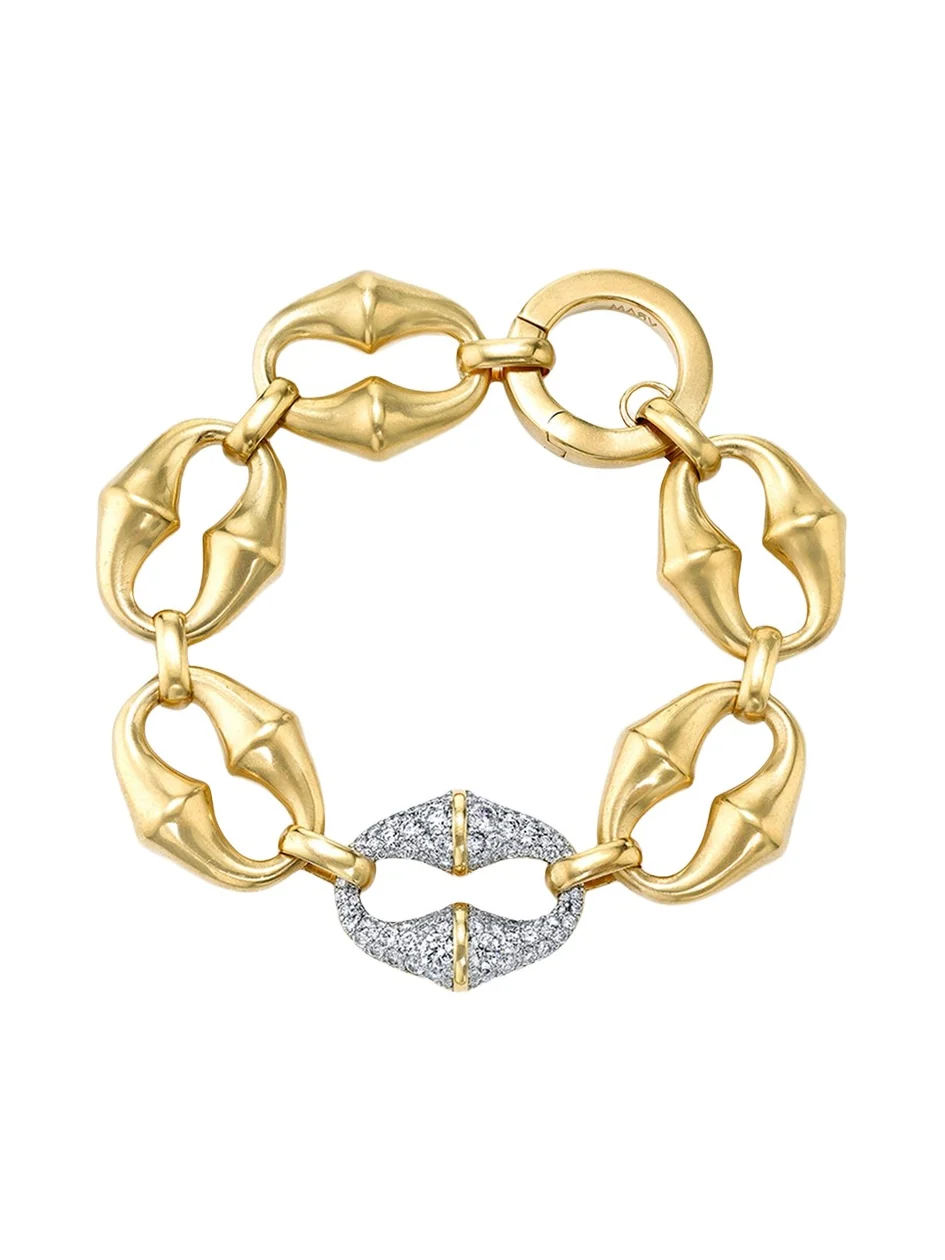 18K Yellow Gold Chrona Diamond Link Bracelet 18K Yellow Gold Chrona Diamond Link Bracelet