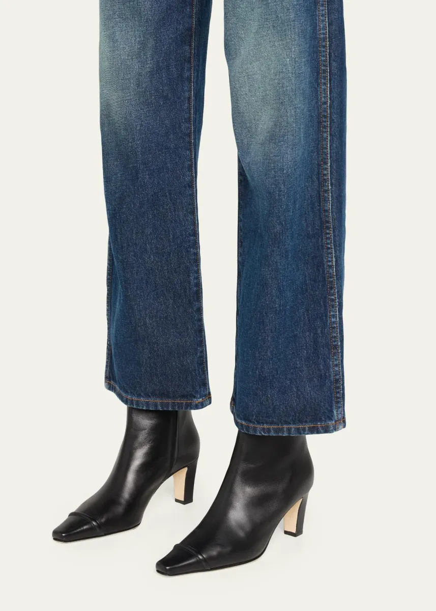 Manolo Blahnik Vivecal Leather Ankle Boots | Thumbnail 2