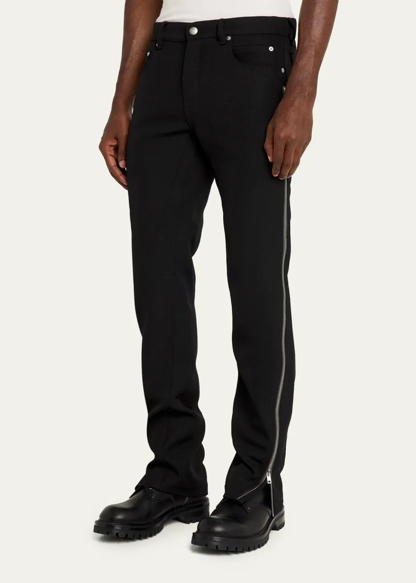 Rick Owens Men's Vega Wool Zip-Cuff Jeans | Thumbnail 4 Rick Owens Men's Vega Wool Zip-Cuff Jeans | Thumbnail 4