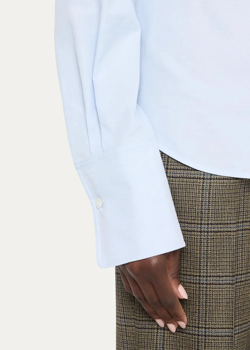 Lafayette 148 New York Pleated-Sleeve Cotton Shirt | Thumbnail 5
