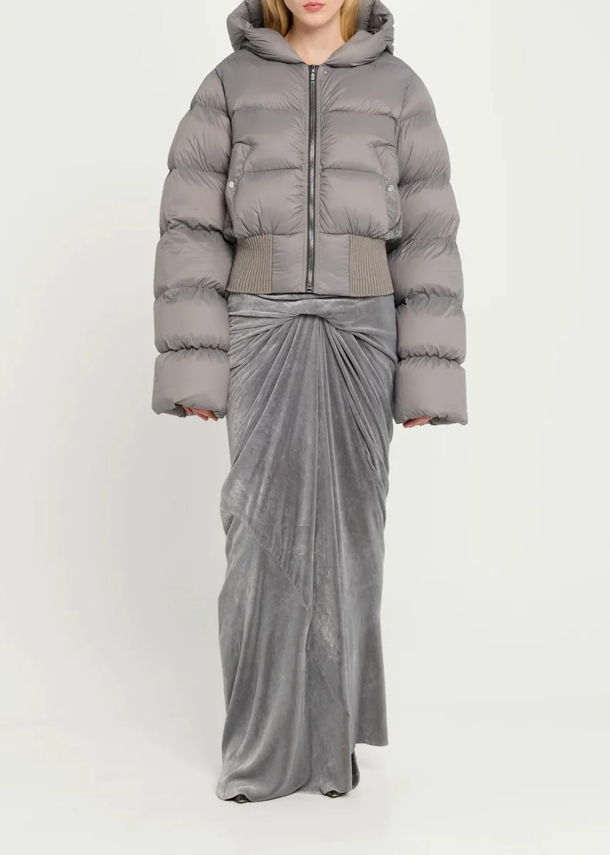 Rick Owens Down Hooded Crop Puffer Jacket | Thumbnail 2