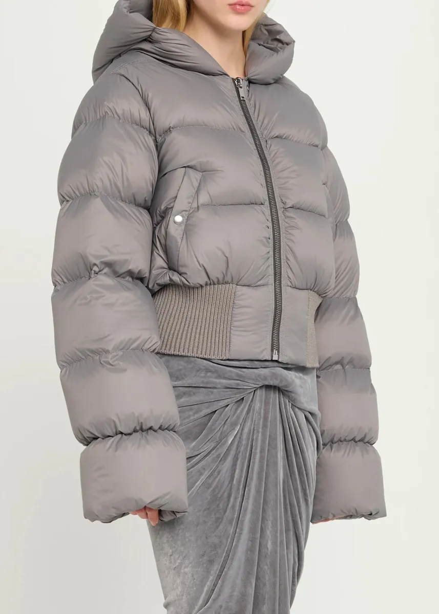 Rick Owens Down Hooded Crop Puffer Jacket | Thumbnail 4