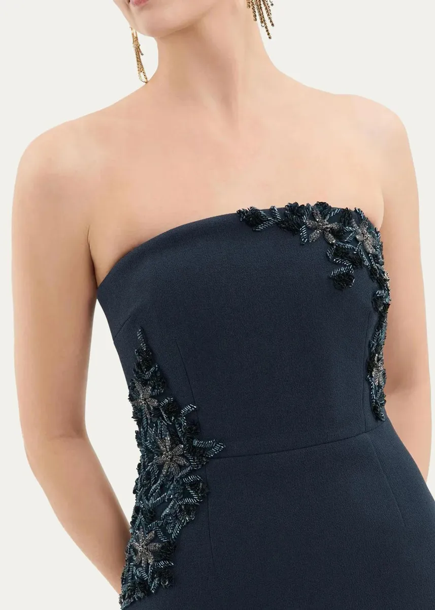 Rebecca Vallance Fresa Embellished-Trim Crepe Column Gown | Thumbnail 5 Rebecca Vallance Fresa Embellished-Trim Crepe Column Gown | Thumbnail 5