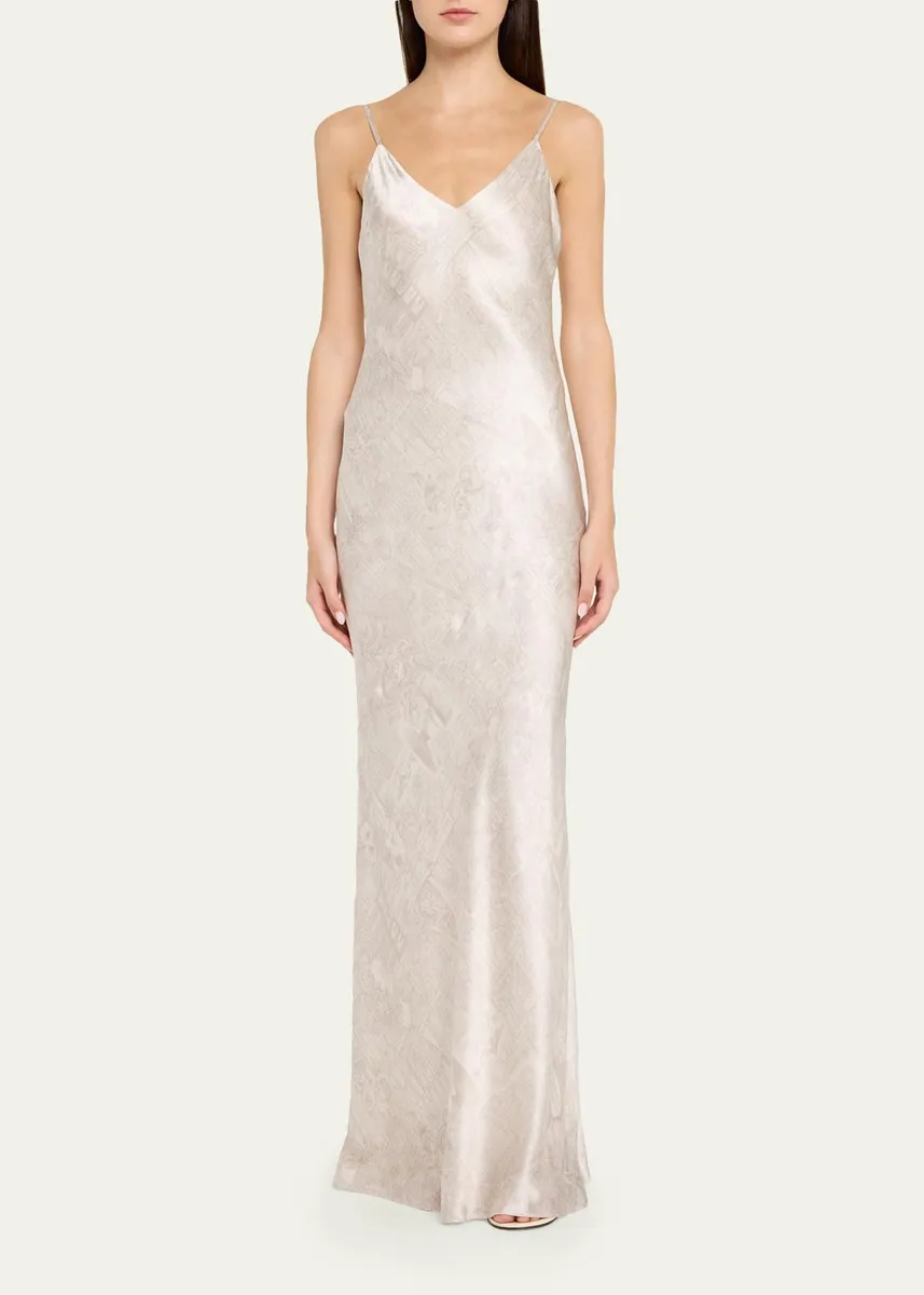 L'Agence Serita V-Neck Silk Maxi Dress | Thumbnail 2