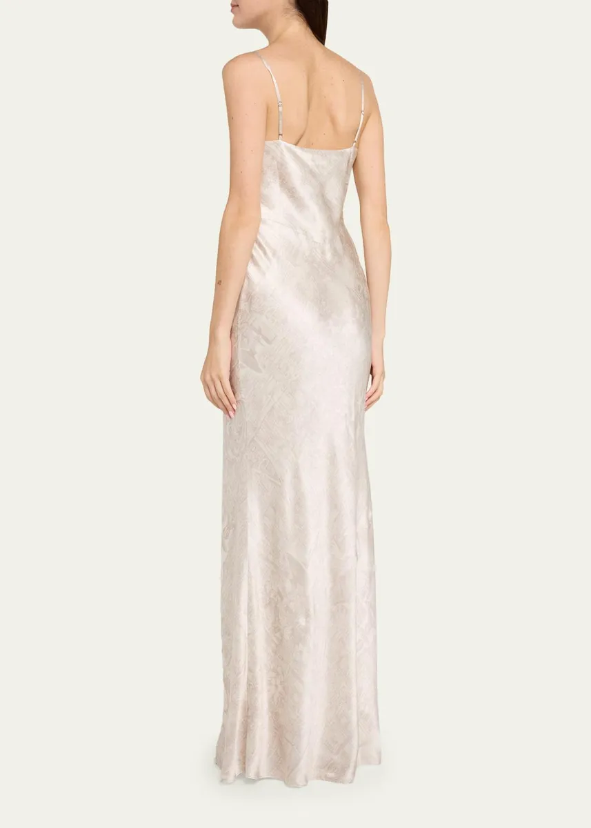 L'Agence Serita V-Neck Silk Maxi Dress | Thumbnail 3