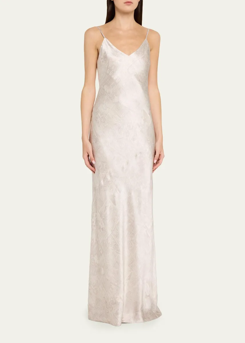 L'Agence Serita V-Neck Silk Maxi Dress | Thumbnail 4