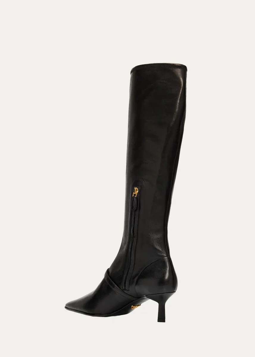Prada 55mm Leather Knee-High Buckle Boots | Thumbnail 4