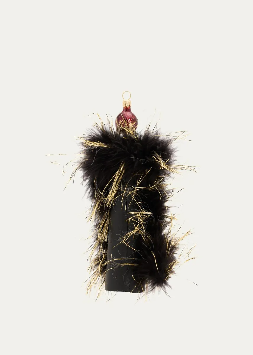 De Carlini Lady In Black & Gold Gown Glass Ornament | Thumbnail 2