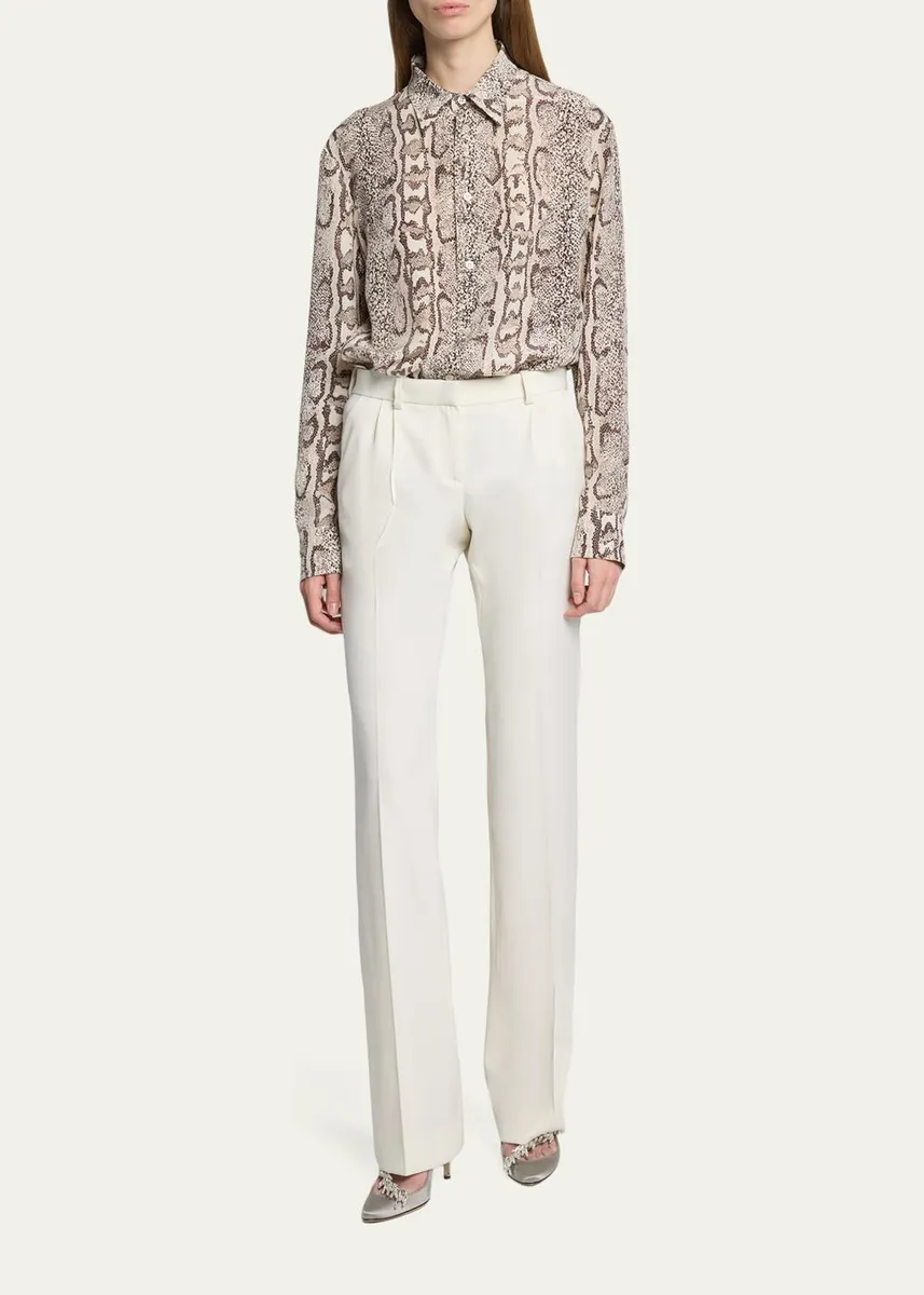 Balenciaga Python-Print Silk Crepe Button-Down Shirt | Thumbnail 2 Balenciaga Python-Print Silk Crepe Button-Down Shirt | Thumbnail 2