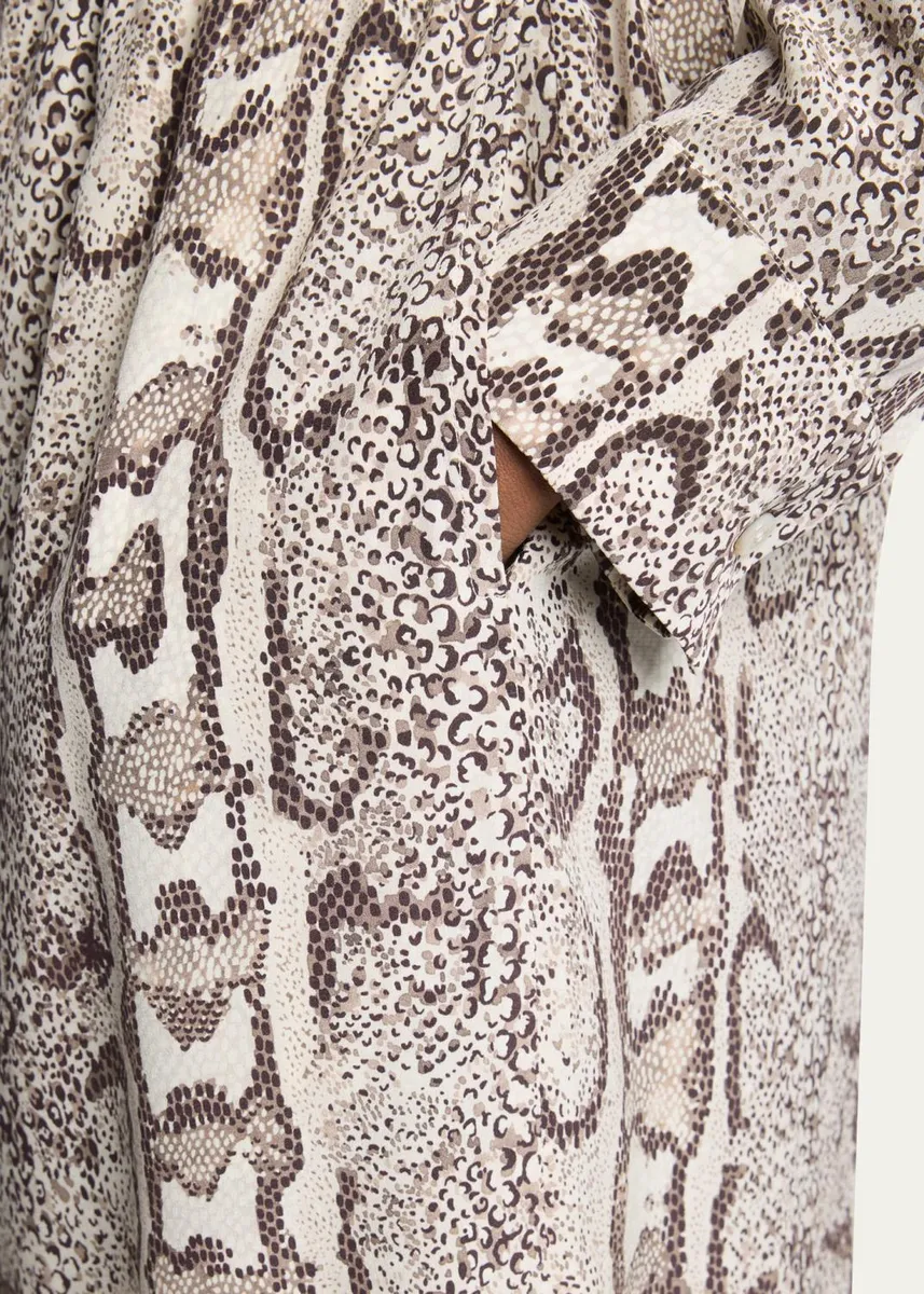 Balenciaga Python-Print Silk Crepe Wide-Leg Pants | Thumbnail 5 Balenciaga Python-Print Silk Crepe Wide-Leg Pants | Thumbnail 5