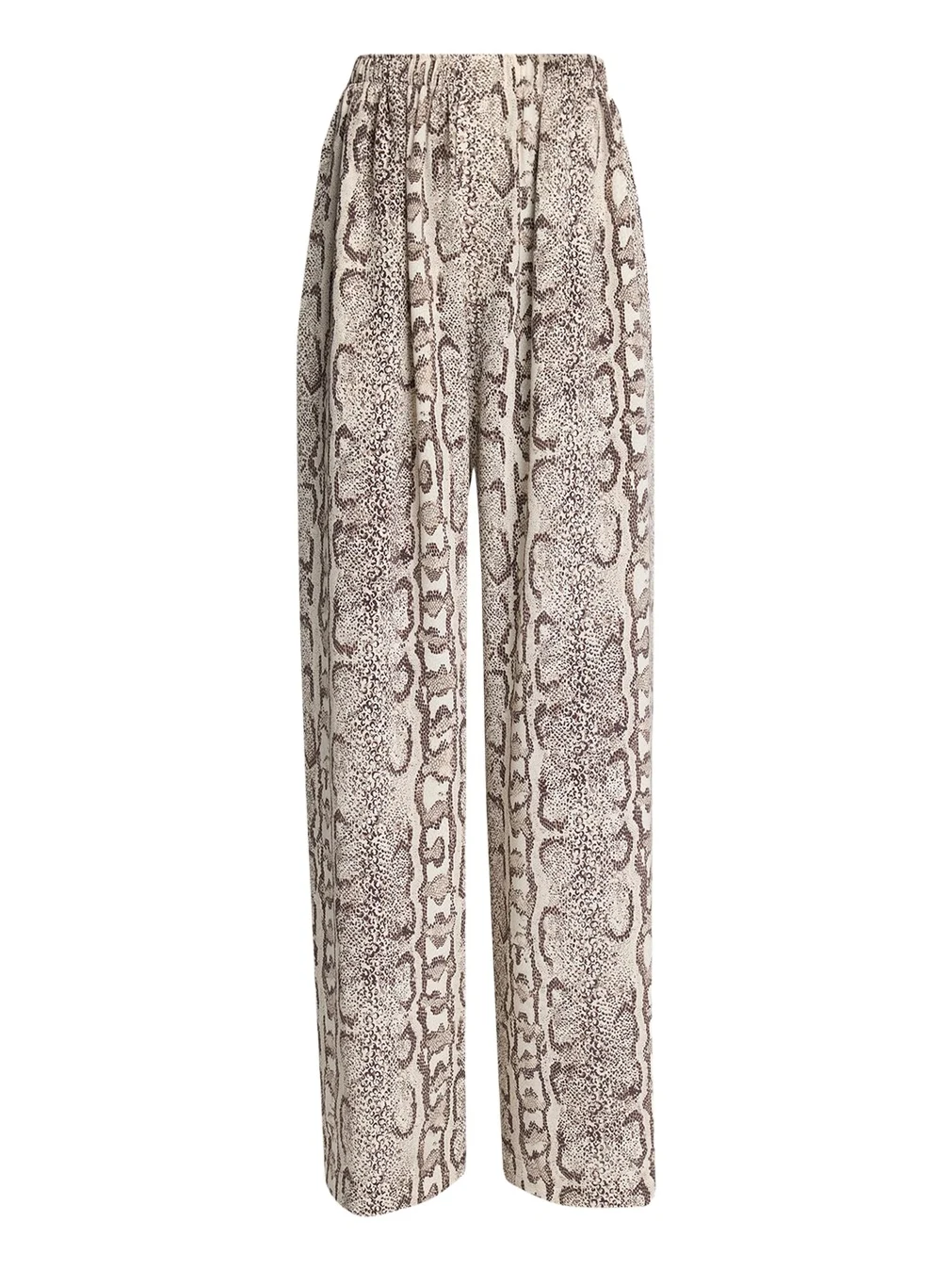 Balenciaga Python-Print Silk Crepe Wide-Leg Pants