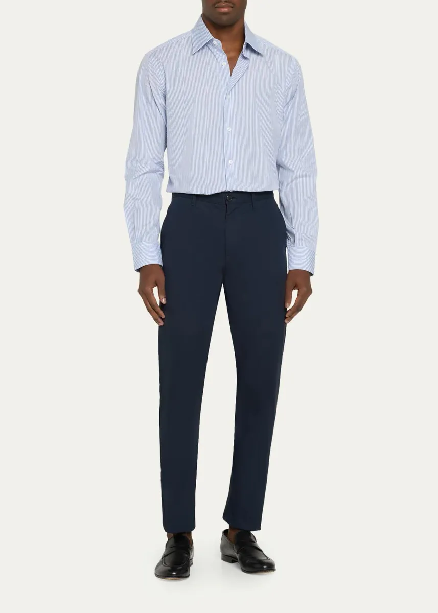 Brioni Men's Fine-Stripe Cotton Sport Shirt | Thumbnail 2 Brioni Men's Fine-Stripe Cotton Sport Shirt | Thumbnail 2