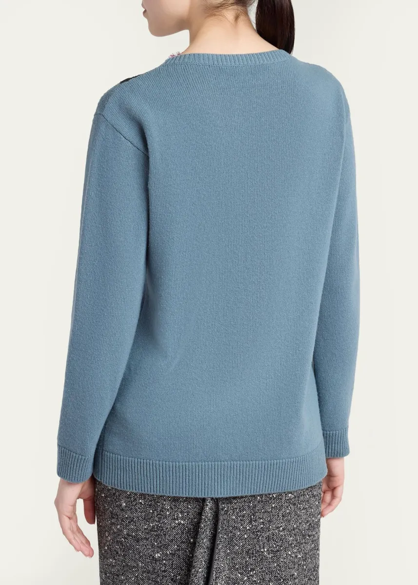 Valentino Garavani Lace-Inset Knit Sweater | Thumbnail 3 Valentino Garavani Lace-Inset Knit Sweater | Thumbnail 3