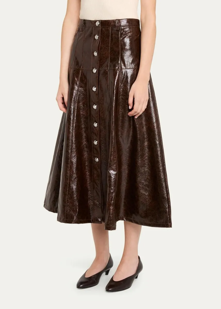 Cinq à Sept Tumbled Vegan Leather Midi Skirt | Thumbnail 4 Cinq à Sept Tumbled Vegan Leather Midi Skirt | Thumbnail 4