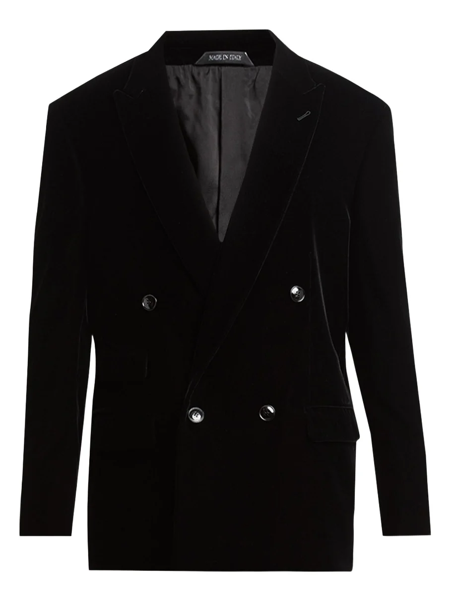 Giorgio Armani Men's Double-Breasted Velvet Blazer