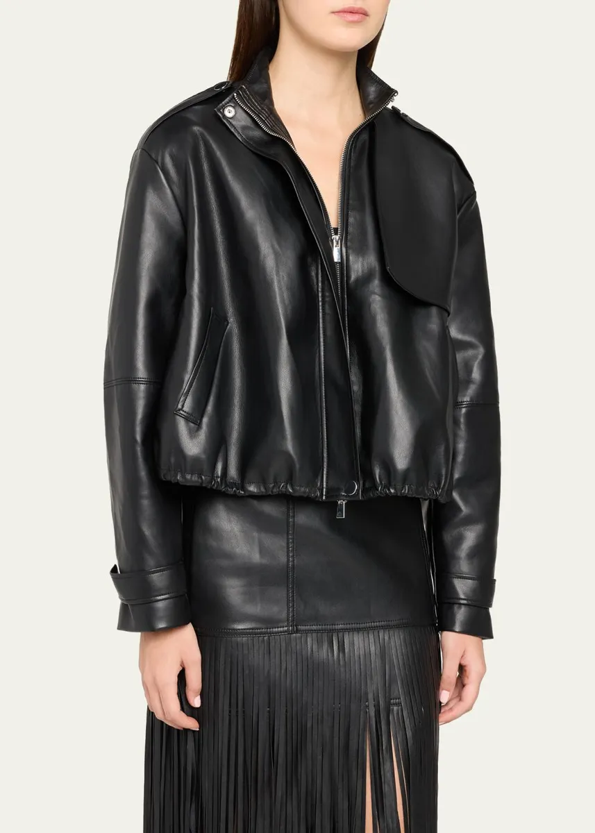 Toccin Alyssa Stand-Collar Faux Leather Jacket | Thumbnail 4
