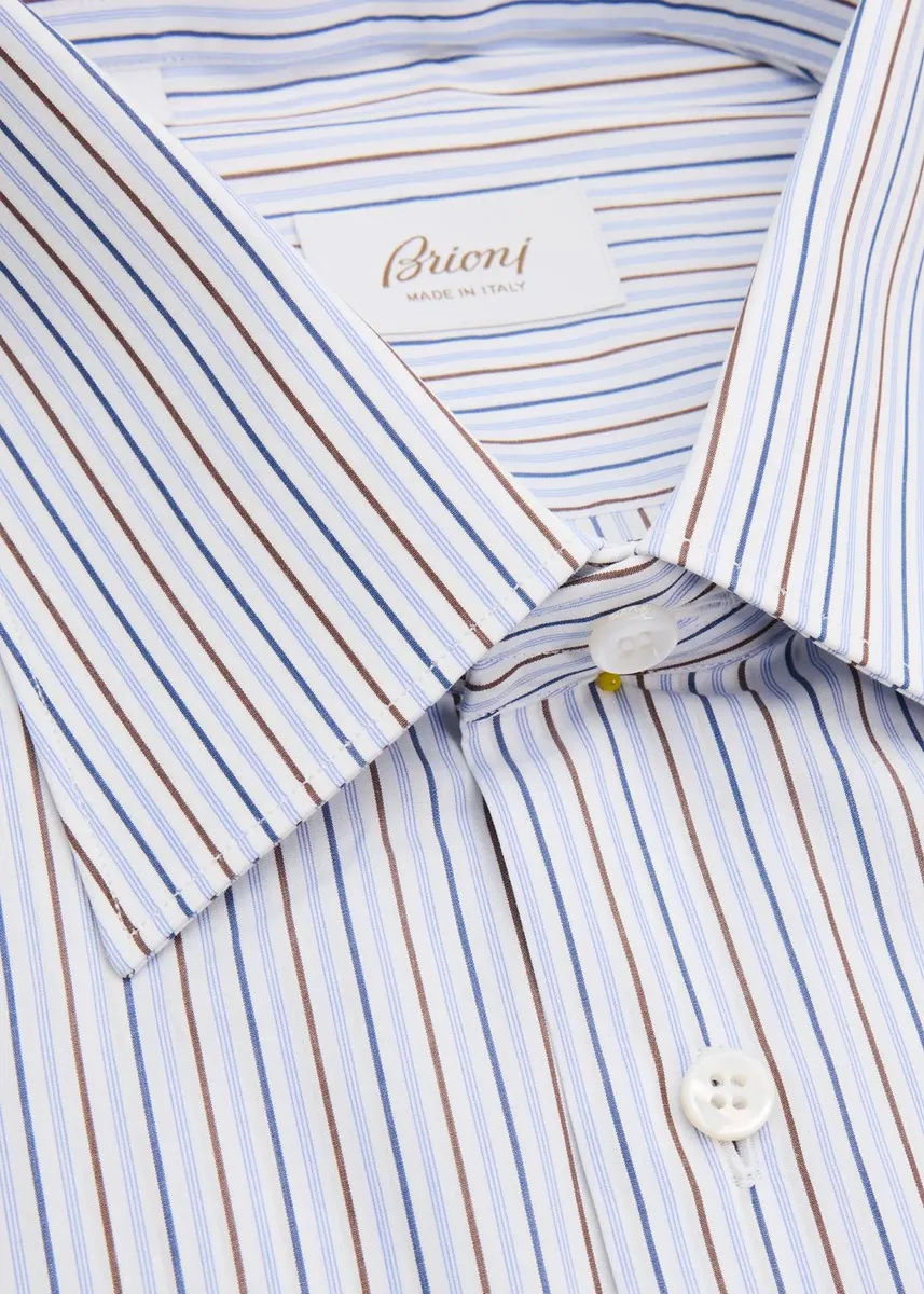 Brioni Men's Striped Cotton Dress Shirt | Thumbnail 2