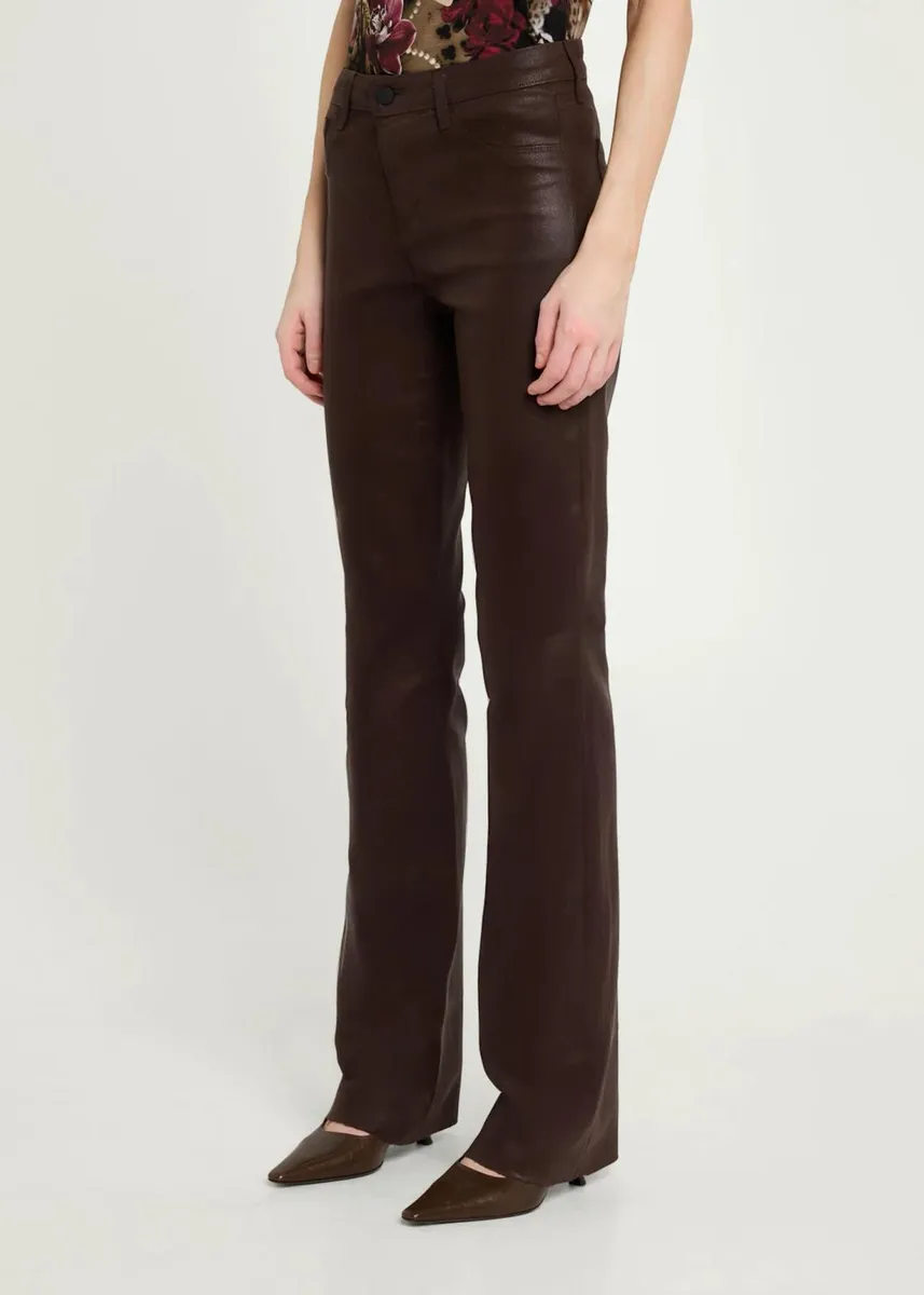 L'Agence Ruth High-Rise Coated Straight Raw Hem Jeans | Thumbnail 4