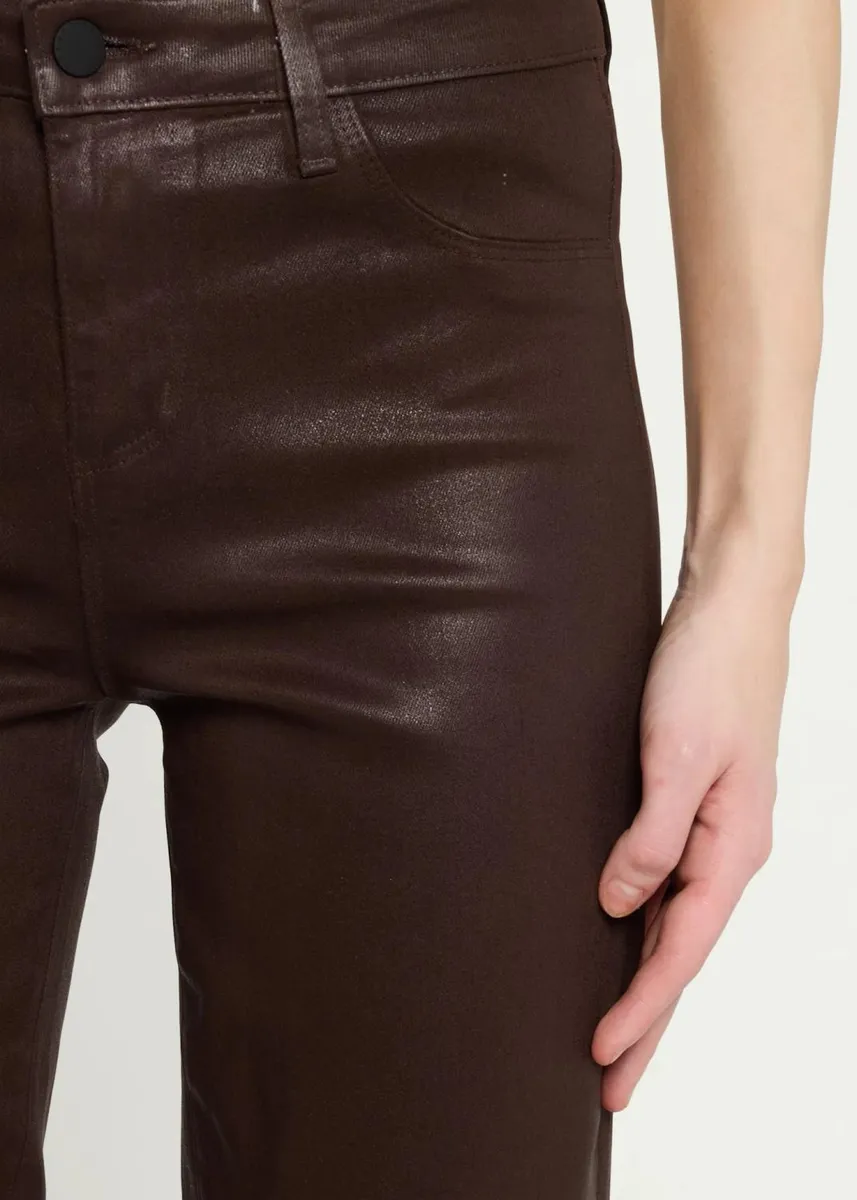 L'Agence Ruth High-Rise Coated Straight Raw Hem Jeans | Thumbnail 5
