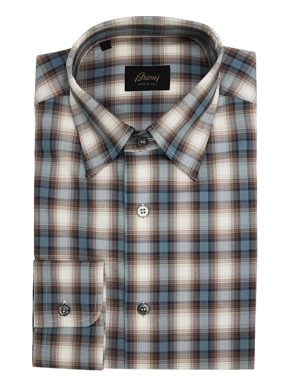 Brioni Men's Plaid Cotton Dress Shirt
