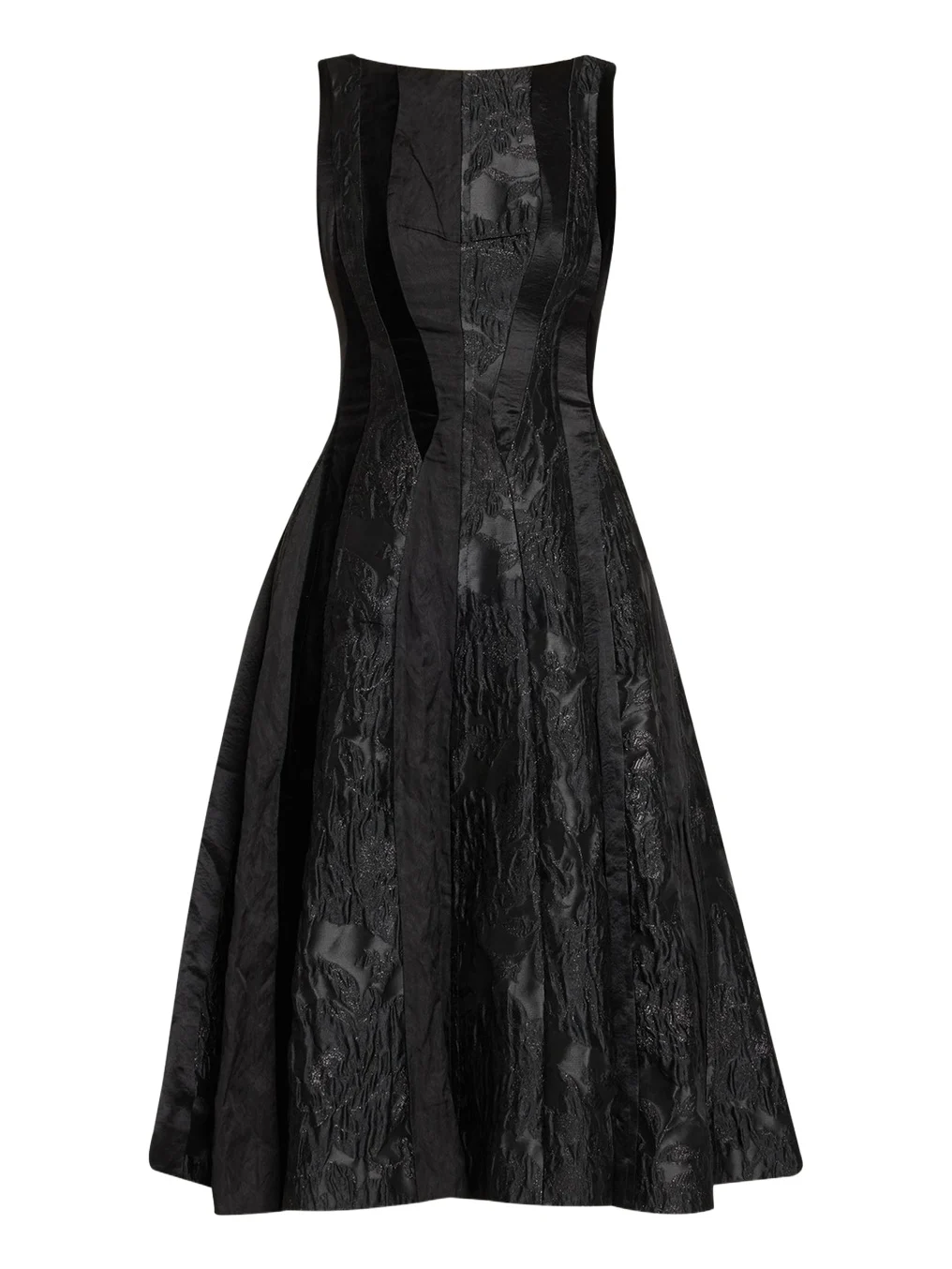 Jason Wu Collection Mixed-Media Patchwork Sleeveless Low-Back Midi Dress