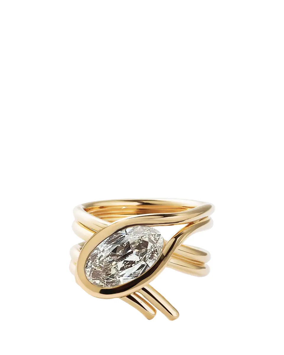 Mason and Books 14K Drapped Lasso Ring with Diamond | Thumbnail 2 Mason and Books 14K Drapped Lasso Ring with Diamond | Thumbnail 2
