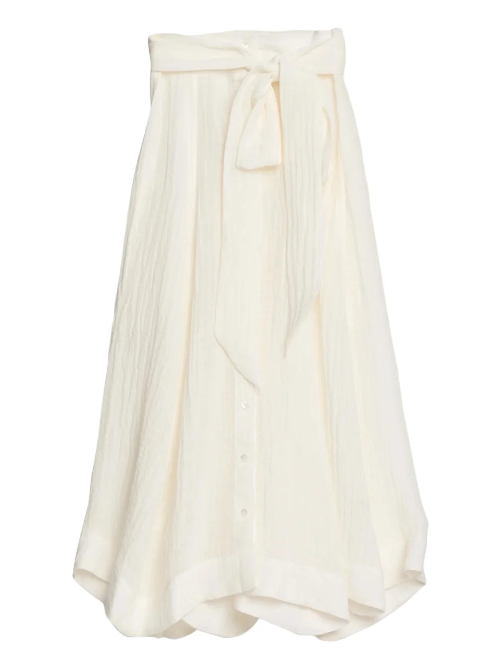 Lisa Marie Fernandez Beach Cotton Gauze Button-Front Midi Skirt With Belt