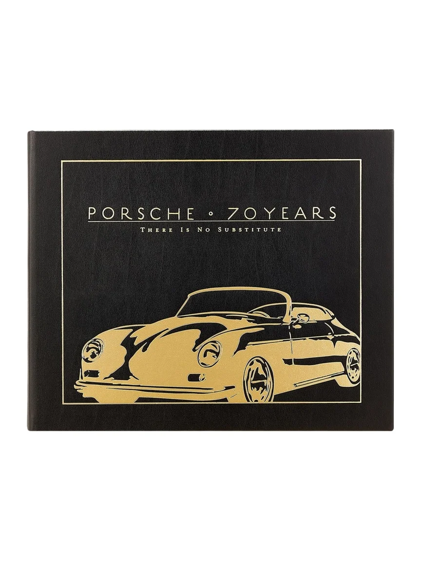 Graphic Image "Porsche 70 Years: There Is No Substitute" Leather-Bound Book by Randy Leffingwell