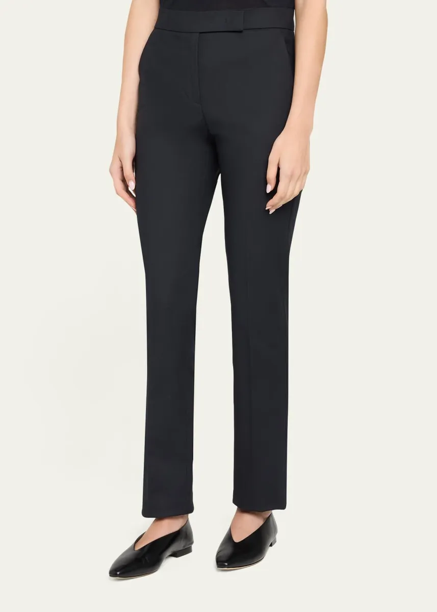 Max Mara Cotton Stretch Straight-Leg Ankle Trousers | Thumbnail 4 Max Mara Cotton Stretch Straight-Leg Ankle Trousers | Thumbnail 4
