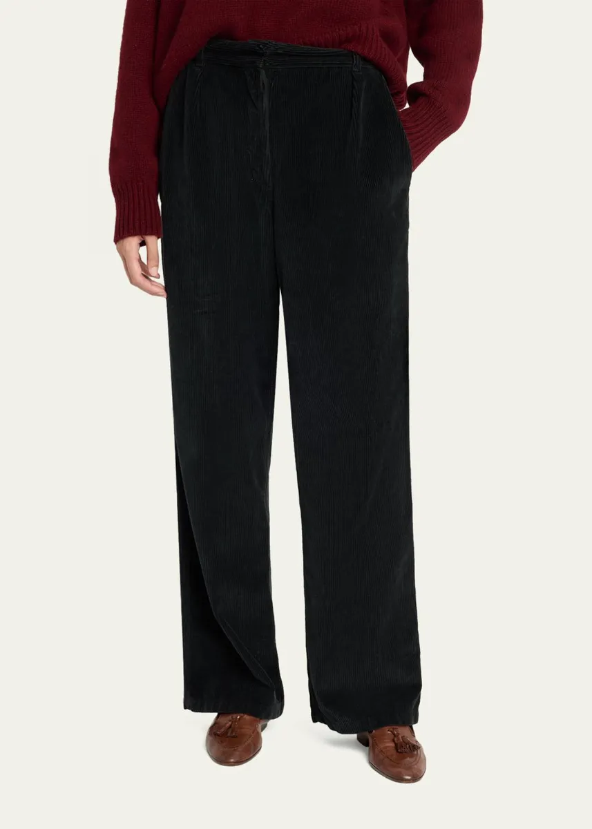 The Row Adler Corduroy Pleated Relaxed-Leg Pants | Thumbnail 4 The Row Adler Corduroy Pleated Relaxed-Leg Pants | Thumbnail 4
