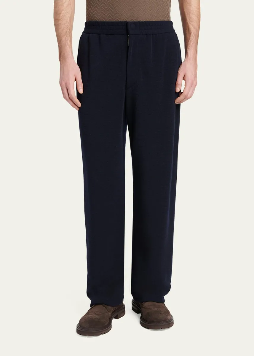 Giorgio Armani Men's Straight-Leg Wool Trousers | Thumbnail 4 Giorgio Armani Men's Straight-Leg Wool Trousers | Thumbnail 4