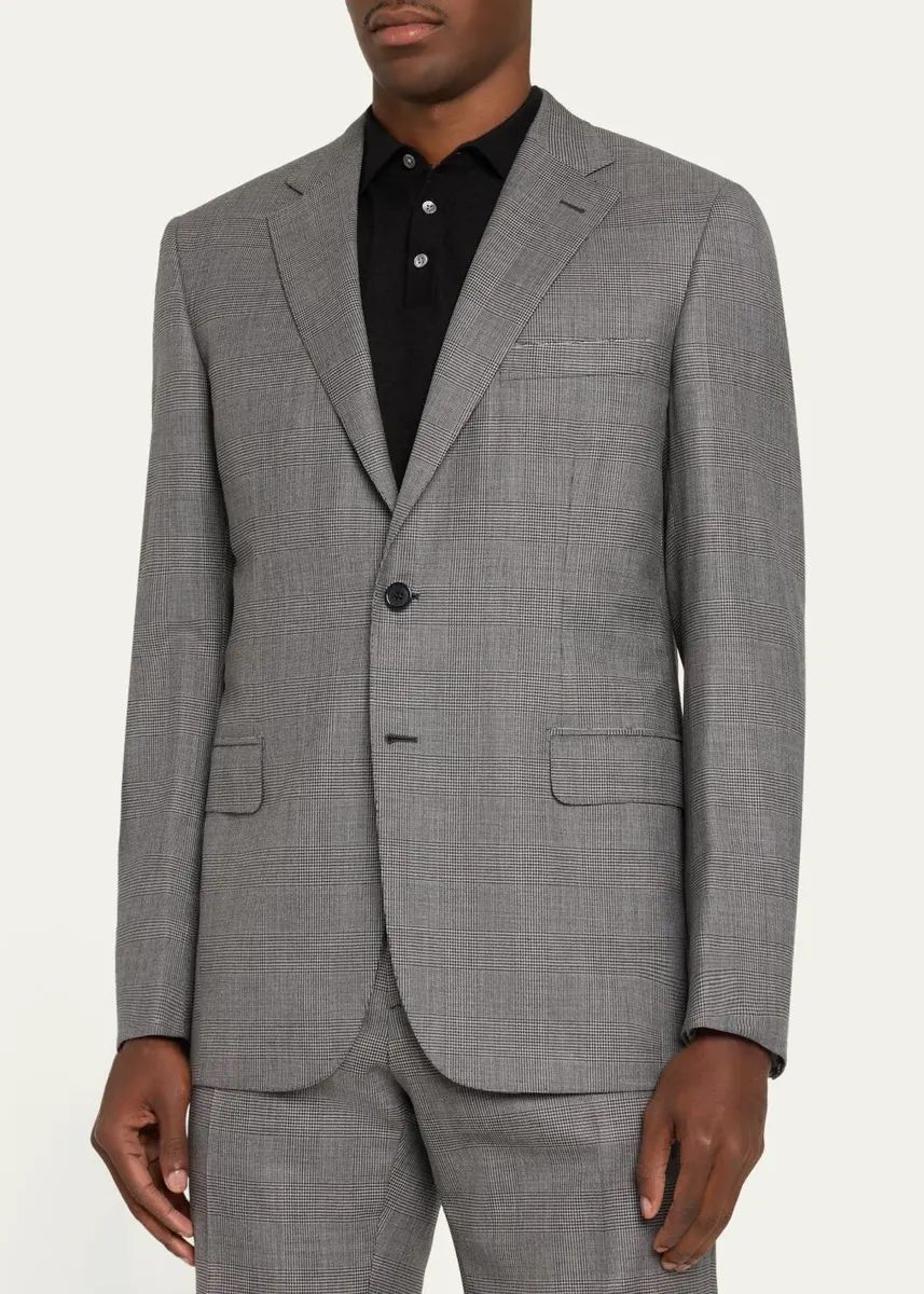 Brioni Men's Wool Prince of Wales Single-Breasted Suit | Thumbnail 4