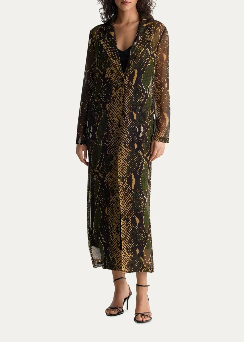 Diane von Furstenberg Vesper Snakeskin-Print Georgette Duster | Thumbnail 2 Diane von Furstenberg Vesper Snakeskin-Print Georgette Duster | Thumbnail 2